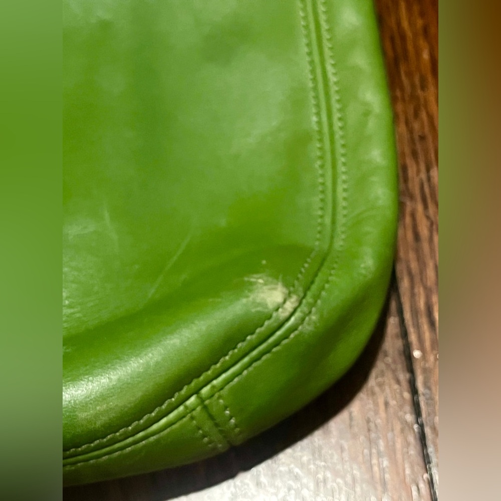 COACH Vintage Rare Eldridge Soho Leaf Green Leather Gold Buckle Shoulder Hobo - Picture 14 of 16